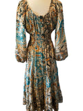 Long Sleeve Bohemian Maxi dress (brown)