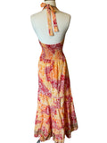 Halter Maxi Silk Dress (multi-color)