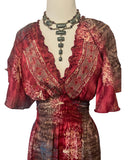 Butterfly sleeve Bohemian Maxi dress (red)