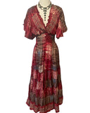 Butterfly sleeve Bohemian Maxi dress (red)
