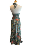 Halter Maxi Silk Dress (multi color )