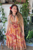 Halter Maxi Silk Dress (multi-color)