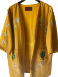 Chain stitch Embroidered  Desert Dome Blazer jackrt (Mustard )