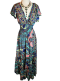 Butterfly sleeve Bohemian Maxi dress (blue)