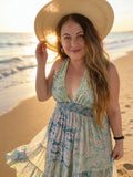 Halter Maxi Silk Dress (pastels)