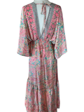 Double V-Neck Boho Maxi dress (pastel)