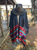 Inca Kimono poncho scarf (blue gray)