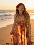 Halter Maxi Silk Dress (multi-color)