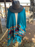 Inca Kimono poncho scarf (turquoise)