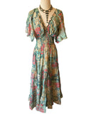 Butterfly sleeve Bohemian Maxi dress (pastel)