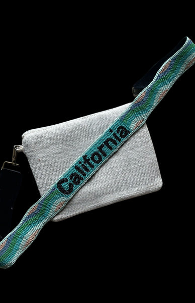 Hand beaded crossbody California strap