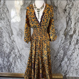 Long Sleeve Bohemian Maxi dress (gold)