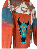Southwest Corduroy Jacket with Embroidered Cow Skull