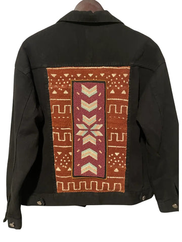 Black Southwest beaded Denim jacket (plum)