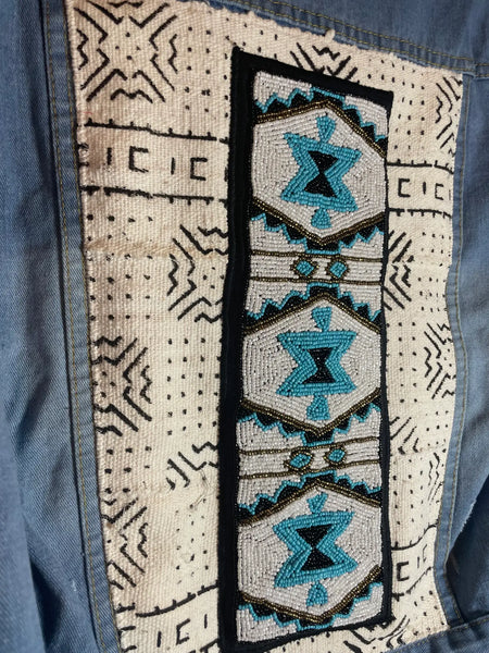 Southwest beaded Denim jacket