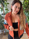 Southwest Corduroy Jacket with Embroidered Cow Skull