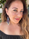 Fringe Beaded Moon and butterfly earrings