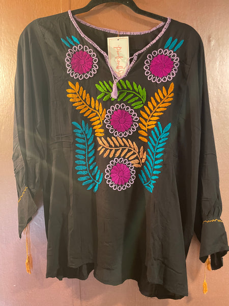Hand embroidered Blouse (Black )