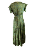 Tiered Bohemian Maxi Dress (green)