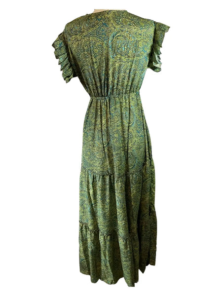 Tiered Bohemian Maxi Dress (green)