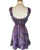 Short boho silk dress (purple)