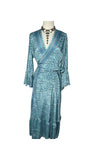 Silk adjustable wrap dress (blue)