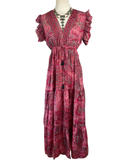Tiered Bohemian Maxi Dress (Red)