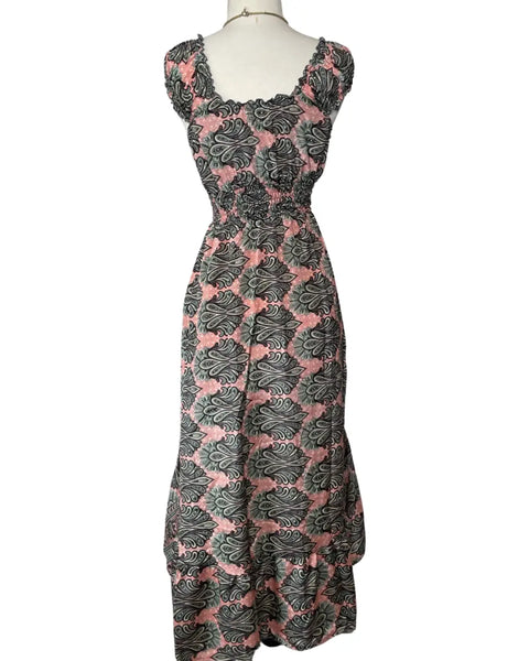 High and low Silk dress (pink and black)