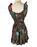Short boho silk dress (green)