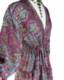 Silk Babydoll dress (Fuchsia)