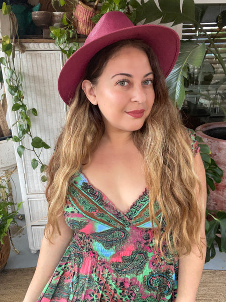 Short boho silk dress (green)