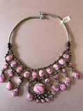 Vintage Pink Onyx Statement Necklace