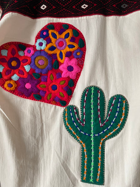 Embroidered heart Utility Shirt or Shacket