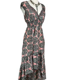 High and low Silk dress (pink and black)
