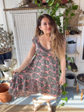 High and low Silk dress (pink and black)