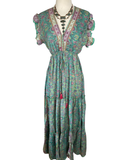Tiered Bohemian Maxi Dress (Pastels )